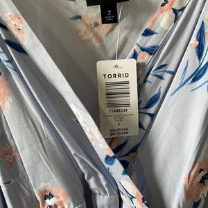 Floral attached wrap dress